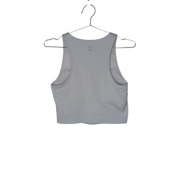 Vuori Zipper Front Gray Crop Top Built in Bra SZ M - Picture 3 of 9